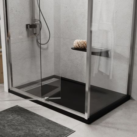 Душевой поддон из искусственного камня Wasserkraft Abens 20T 20T36 140х90 черный