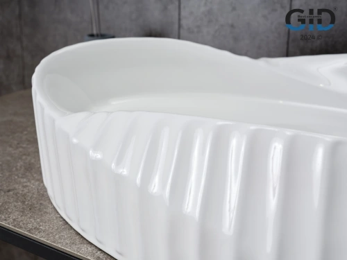 Раковина керамическая Gid Creativo 51223 60х40 накладная цвет белый без отверстий под смеситель - фото 5