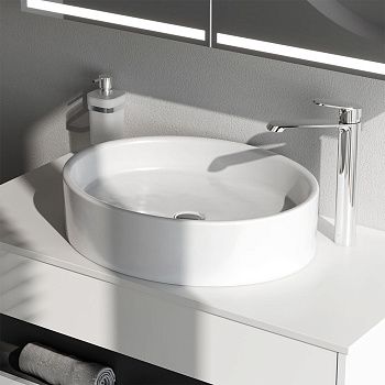 Раковина из сантехнического фарфора Am.Pm Func M8FWCC20550WG 60х40 накладная цвет белый без отверстий под смеситель