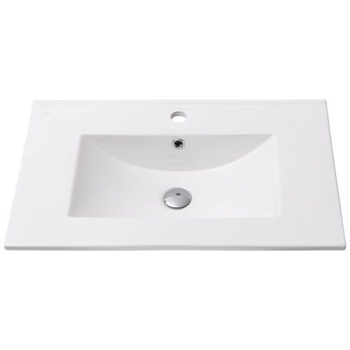 Раковина из сантехнического фарфора Melana 9070E-805 70х50 накладная цвет белый 1 отверстие под смеситель - фото 4