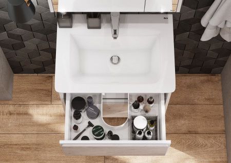 Тумба под раковину Roca Ronda ZRU9303002 60х40 подвесная цвет серый/белый