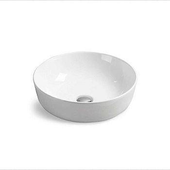 Раковина из сантехнического фарфора Vincea VBS-104 40х40 накладная цвет белый без отверстий под смеситель