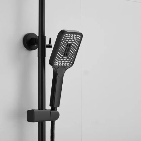 Душевая стойка Shevanik S9136H настенная цвет черный