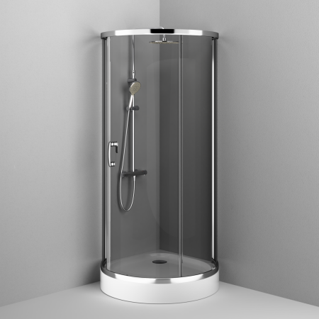 Душевой уголок Am.Pm Like W83UG-333-095CG 95х95 стекло тонированное профиль хром без поддона