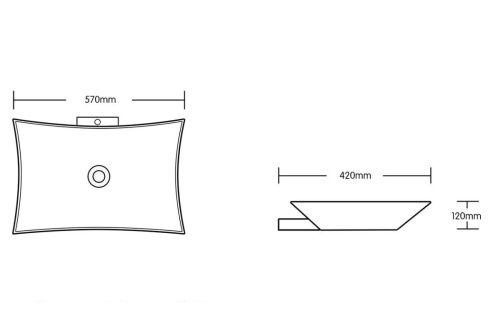 Раковина из сантехнического фарфора Cerutti SPA CR7078 60х40 накладная цвет белый без отверстий под смеситель - фото 2