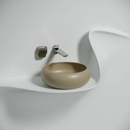 Раковина из сантехнического фарфора Ceramica Nova ELEMENT CN6050MC 40х40 накладная цвет коричневый без отверстий под смеситель - фото 5