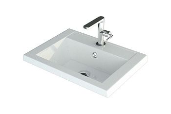 Раковина из искусственного камня Art&Max FAMILY AM-LAV-500-MR-A 50х40 накладная цвет белый