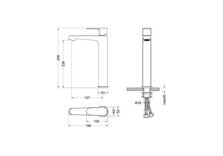Смеситель Aquatek Оберон AQ1204BG на раковину золото