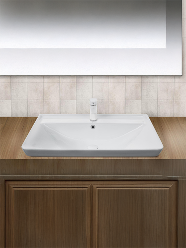 Раковина из сантехнического фаянса WeltWasser WW SK 10000004639 50 см встраиваемая цвет белый 1 отверстие под смеситель - фото 4