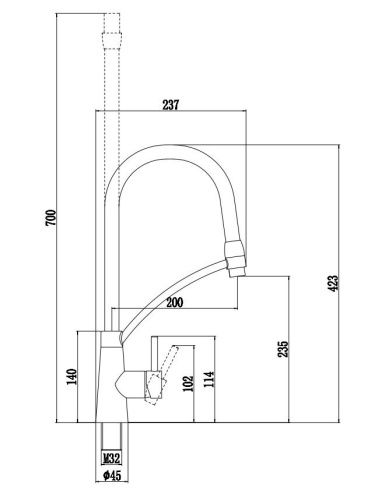 Смеситель для кухни Fmark FS8255-S на мойку бежевый - фото 2