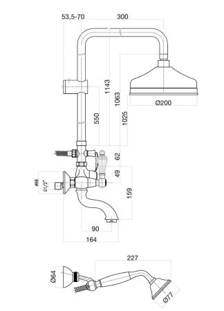 Душевая стойка Fiore 08CR0615 настенная цвет хром