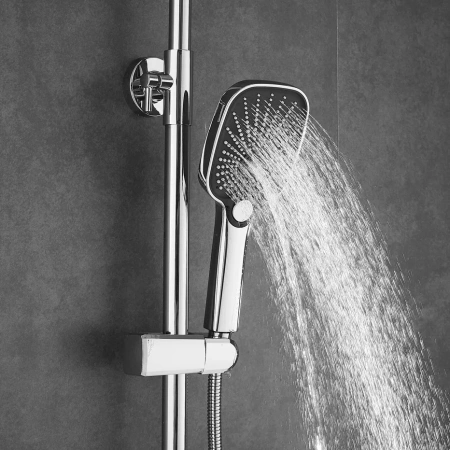 Душевая стойка Shevanik S8536 настенная цвет хром