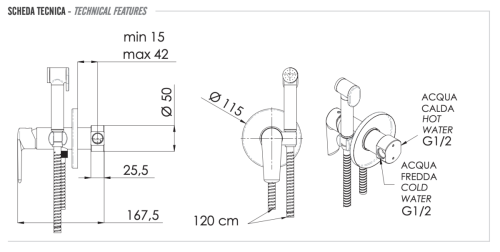 Гигиенический душ со смесителем Remer V65W хром - фото 2