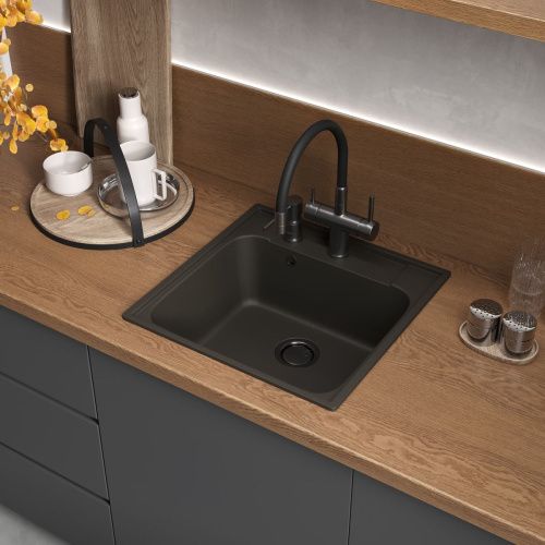 Смеситель для кухни Reflexion Lago RX9902BL на мойку вороненая сталь - фото 3