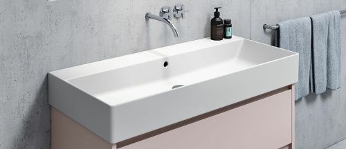 Раковина из сантехнического фаянса GSI Kube X 9423011_УЦ 100х50 подвесная цвет белый - фото 4