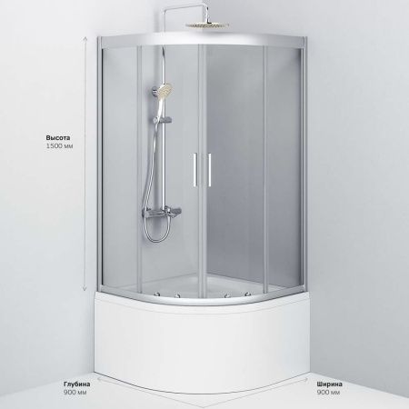 Душевой уголок Am.Pm Gem W90G-401A090WT 90х90 стекло прозрачное профиль хром без поддона