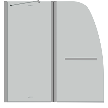 Душевая шторка на ванну Parly F03 120х130 стекло прозрачное профиль хром ориентация универсальная