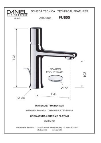 Смеситель Daniel Fusion FU605-CF на раковину черный/хром - фото 2