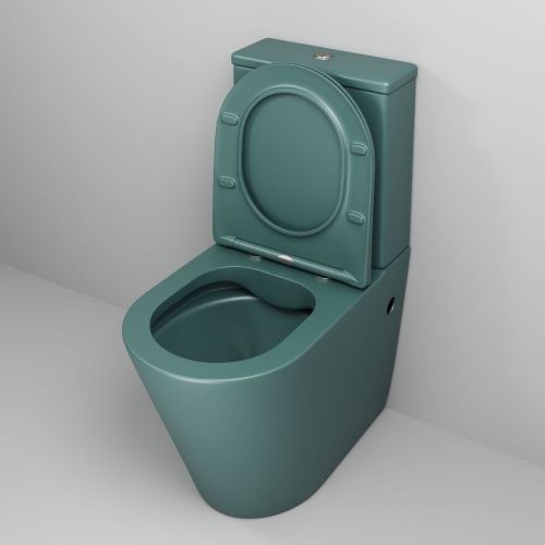 Унитаз напольный с бачком Grossman Color GR-4480OLMS зеленый с сиденьем безободковый каскадный смыв - фото 4