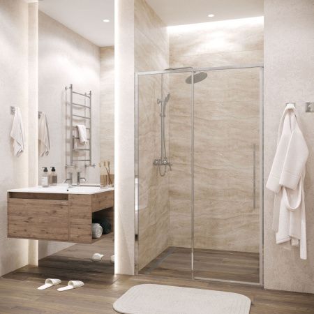 Душевая дверь Grossman Galaxy 100.K33.01.130.10.00 130х195 стекло прозрачное профиль хром