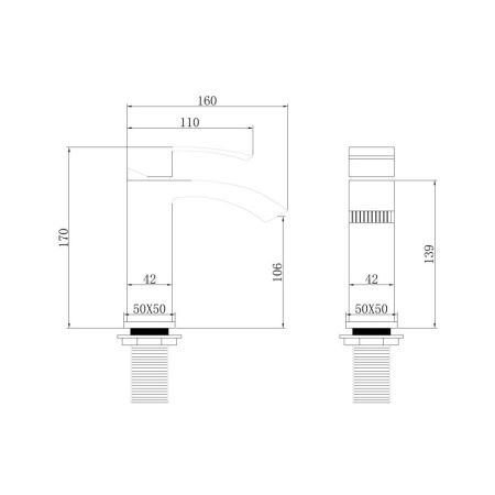 Смеситель для раковины Abber Wasserfall AF8610B на столешницу черный