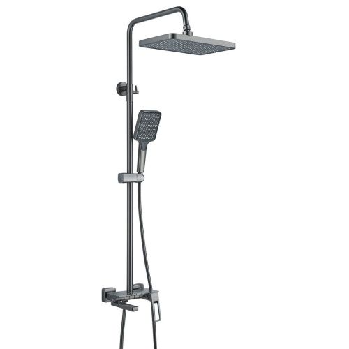 Душевая стойка Shevanik S6826T настенная цвет оружейная сталь - фото 2