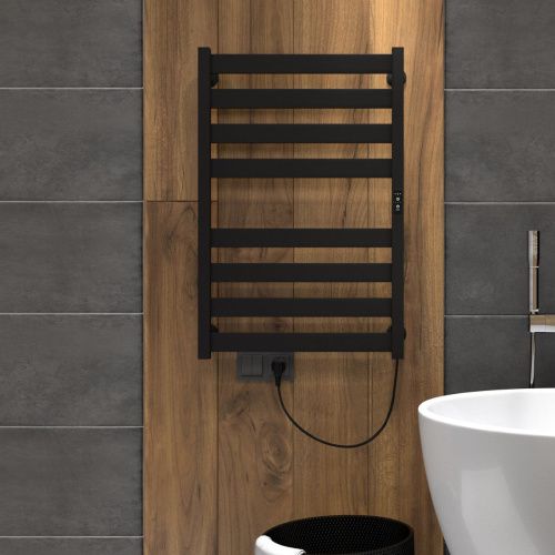 Полотенцесушитель электрический Indigo Oktava Slim 5 LСLOKS5E80-50BRRt 55х80 черный - фото 2