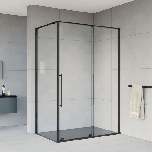 Душевой уголок Vincea Arno VSR-1A9012CLB 120х90 стекло прозрачное профиль черный без поддона