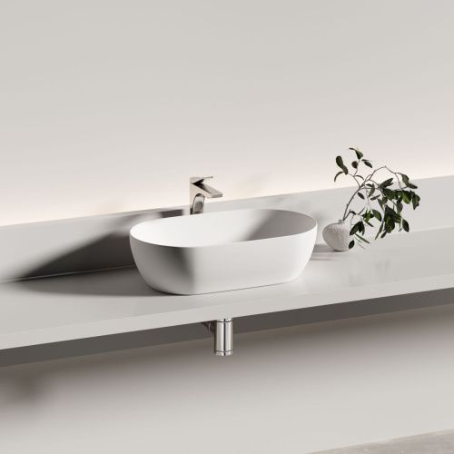 Раковина из сантехнического фарфора Ceramica Nova TWIST CN12001MW 50х30 накладная цвет белый - фото 2