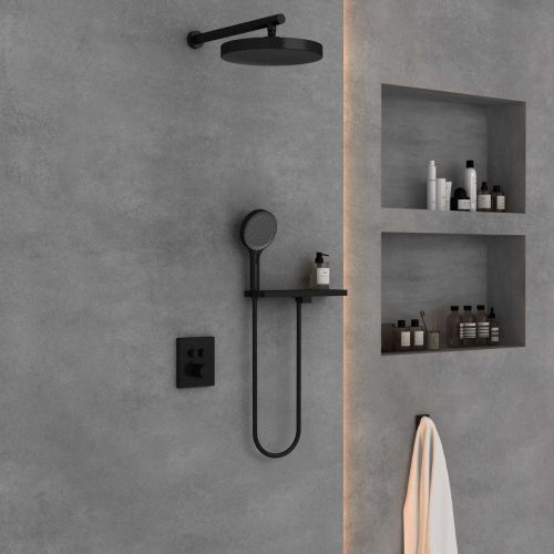 Душевая система Vincea VSFW-3I21T2RMB встраиваемая в стену цвет черный с термостатом