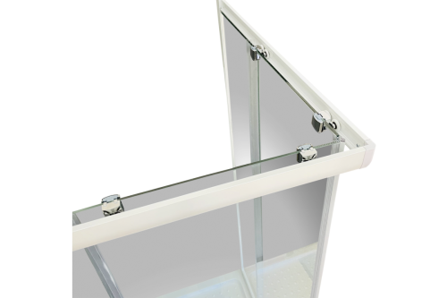 Душевой уголок Royal Bath BP RB8100BP-T-L 100х80 стекло прозрачное профиль белый с поддоном - фото 2