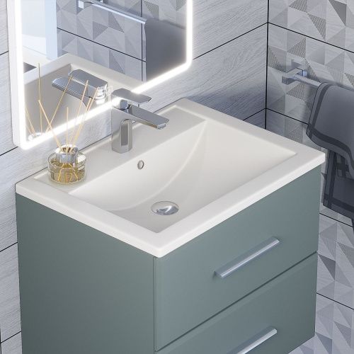 Раковина из искусственного камня Uperwood Foster Quartz 291030051 60х40 полувстраиваемая цвет белый - фото 3