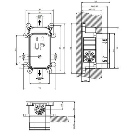 Встраиваемая часть для смесителя Gessi Emporio Via manzoni 38473#031