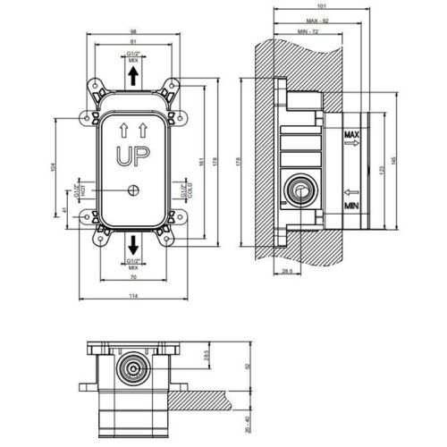 Встраиваемая часть для смесителя Gessi Emporio Via manzoni 38473#031 - фото 2