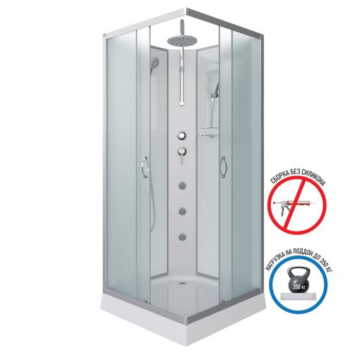 Душевая кабина Niagara Classic 11011423BKTG 90х90 квадратная без крыши ориентация универсальная - фото 2