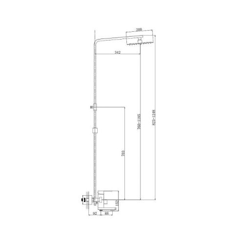 Душевая стойка D-Lin H10A21 настенная цвет серый - фото 2