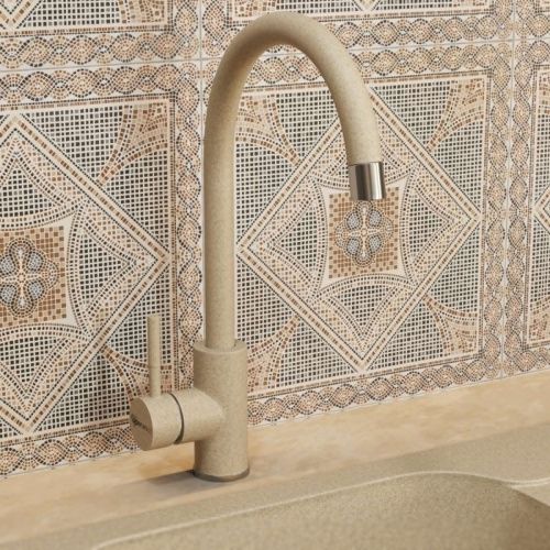 Смеситель для кухни Uperwood Quartz UPD-02-02 UPD-Q-02-02 на мойку бежевый - фото 4