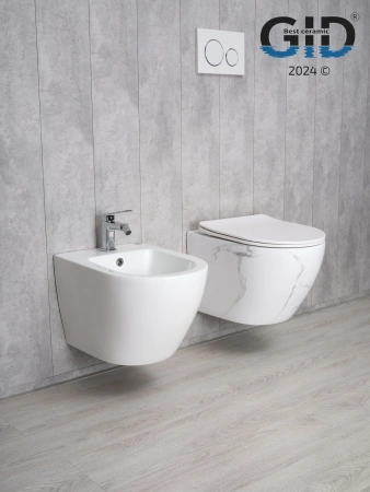 Унитаз подвесной Gid Convexo 62228Y черный с сиденьем микролифт безободковый смыв торнадо