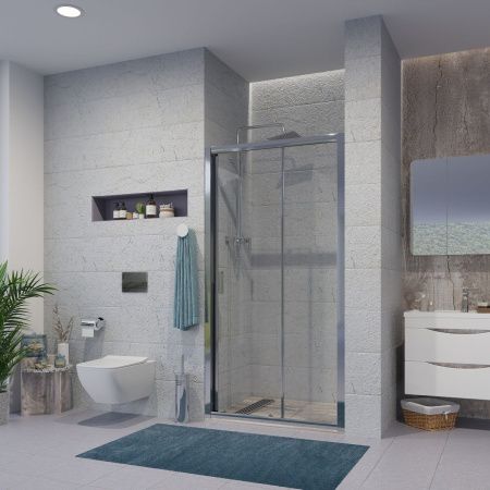 Душевая дверь Niagara Nova NG-62-11A 110х195 стекло прозрачное профиль хром