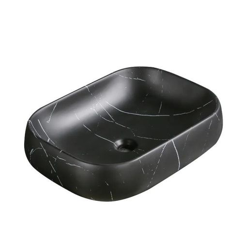 Раковина из сантехнического фарфора Cerutti SPA CR0086 MMB1 50х40 накладная цвет черный без отверстий под смеситель - фото 5