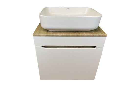 Тумба с раковиной Sintesi STL.W7018_SIN-LVB-APP-409WM 60х60 подвесная цвет белый - фото 4