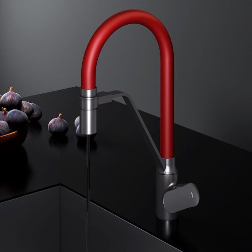 Смеситель для кухни Am.Pm Like F8007828 на мойку черный/красный - фото 4