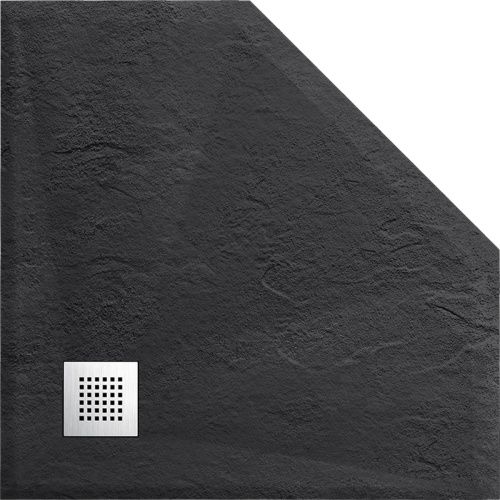 Душевой поддон из искусственного камня Vincea H25 VST-4SP9090A 90х90 черный - фото 4