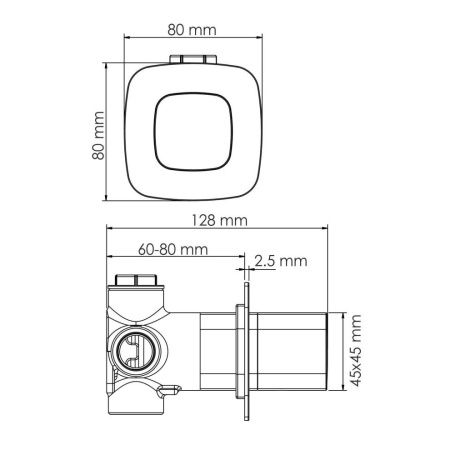 Переключатель на 2 выхода Wasserkraft Saale 9500 A266 встраиваемый в стену белый