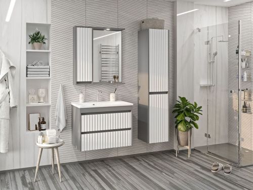 Зеркало-шкаф Brevita Balaton BAL-04075-01-01Л 70х80 подвесной цвет белый/серый - фото 5