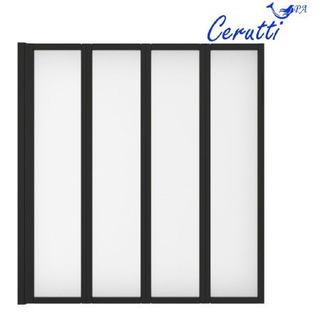 Душевая шторка на ванну Cerutti SPA BOUNA-B 130х140 стекло прозрачное профиль черный ориентация универсальная