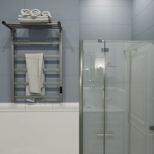 Полотенцесушитель электрический Маргроид 8110p профильный 8110p-8050-1083-7024 55х80 серый - фото 3