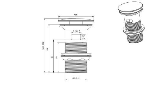 Донный клапан Aquatek AQ6001MB черный - фото 2