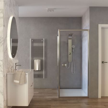 Душевая перегородка Taliente TA-08-1CP 80х195 стекло прозрачное профиль хром