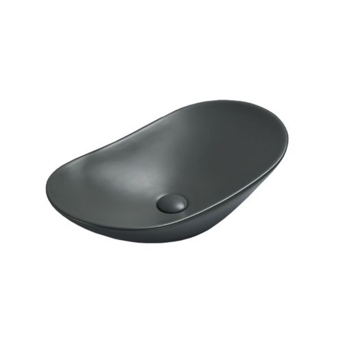 Раковина из сантехнического фарфора Vincea VBS-508MA 60х40 накладная цвет черный без отверстий под смеситель - фото 2